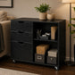 Levede Desktop Filing Cabinet 3 Drawers With Adjustable Shelf for Office Black