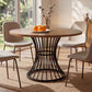 Levede Dining Table 120cm Round Dining Table 30mm MDF Retro Brown