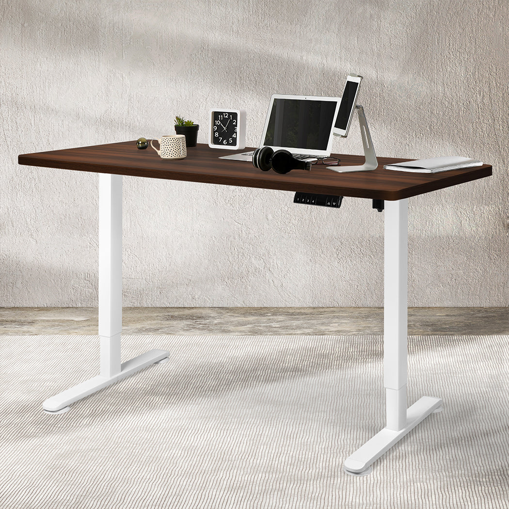Levede Motorised Standing Desk Adjustable 140cm Walnut 1000x 1MM