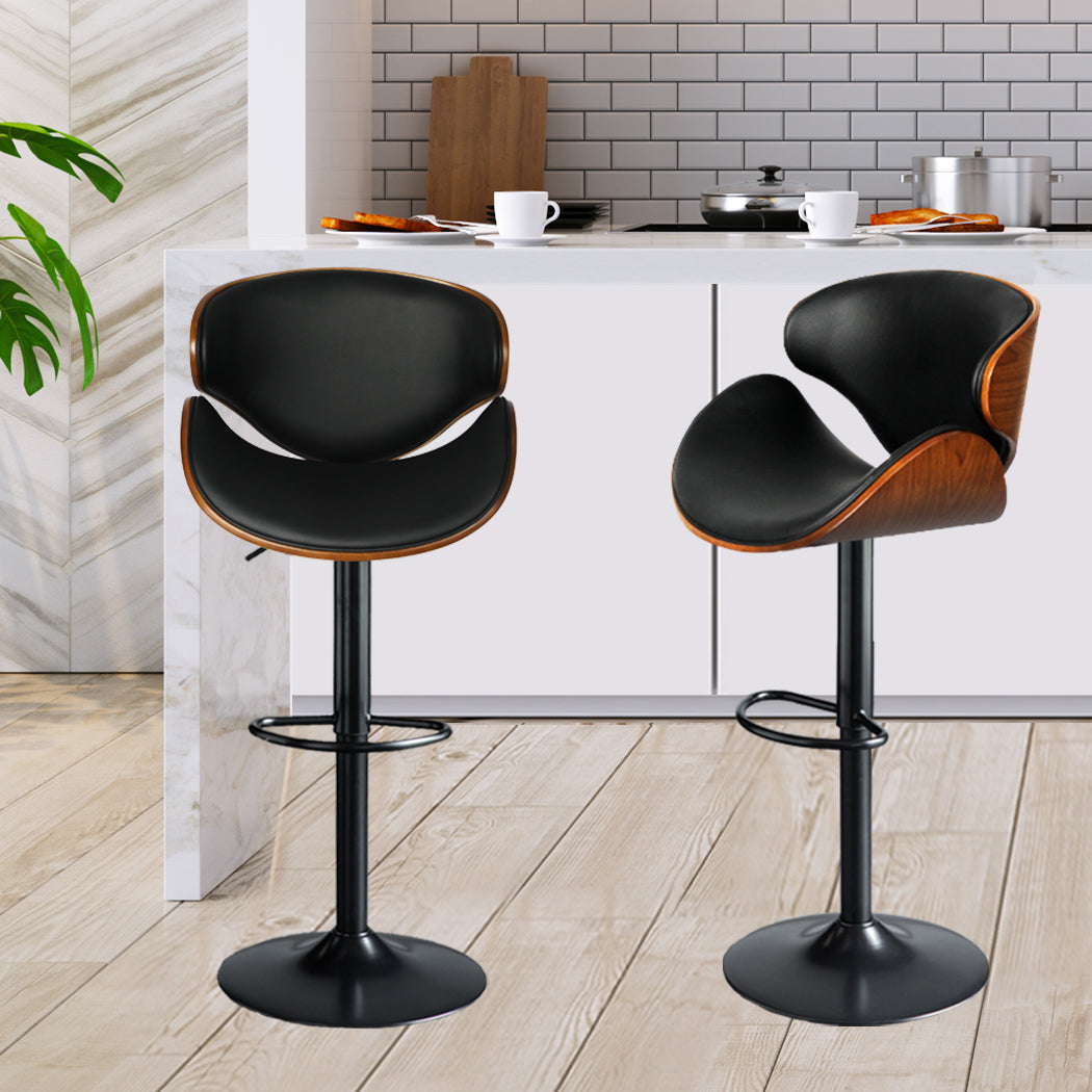Levede 1x Bar Stools Gas Lift Kitchen Black