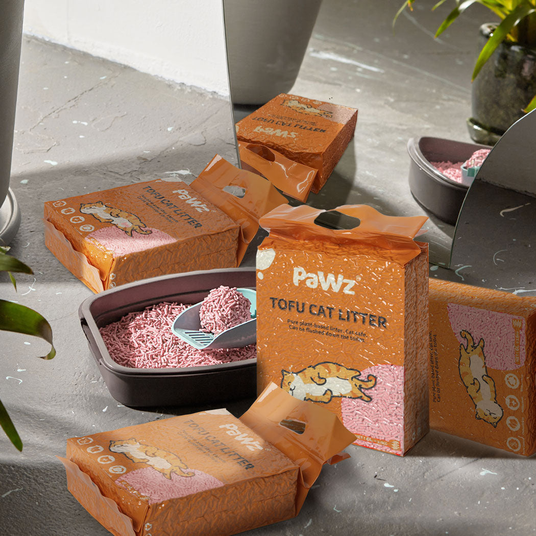PaWz 2.5kg Tofu Cat Litter Clumping Watermelon x4