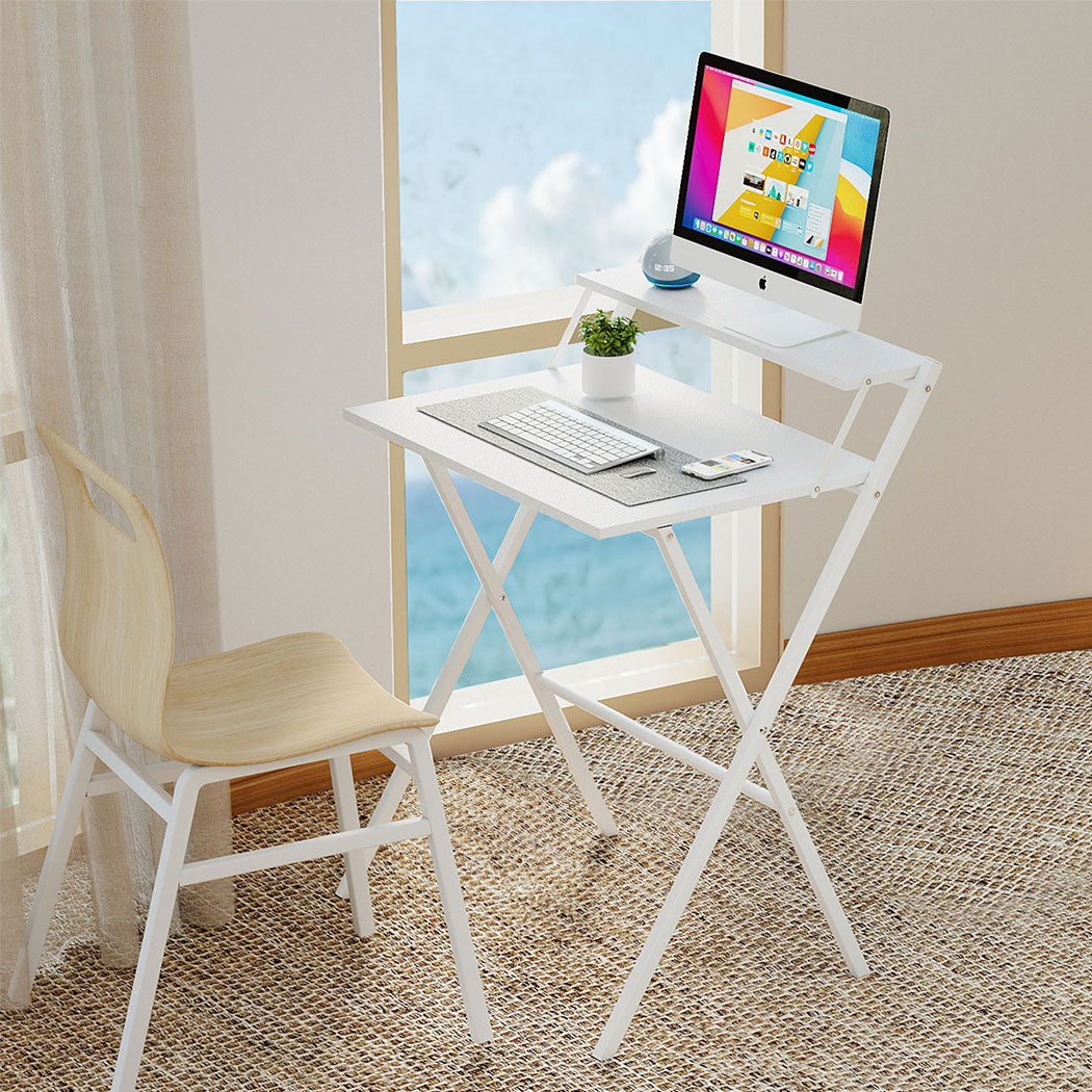 Levede Foldable Computer Desk Office Study Desk White