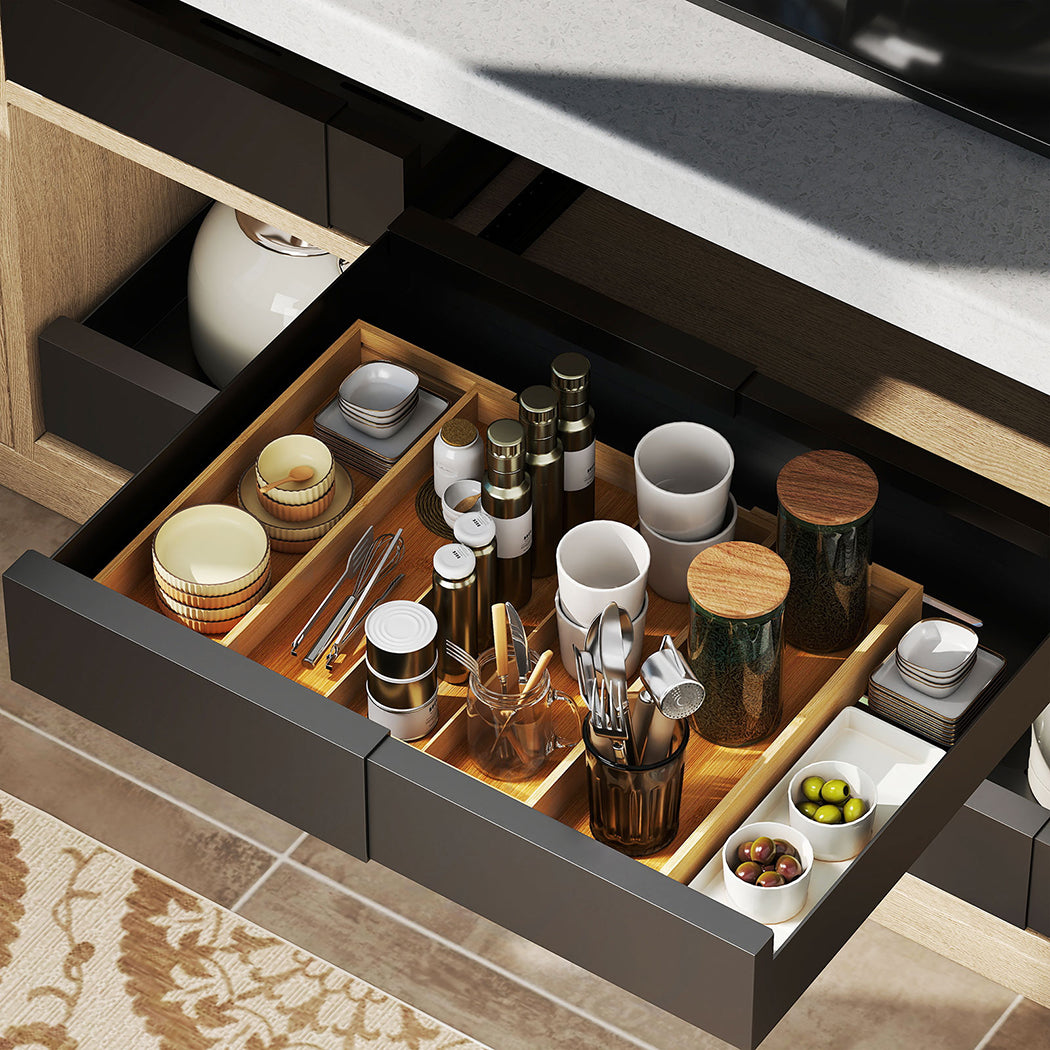 Toque Bamboo Expandable Kitchen Drawer Organizer Storage