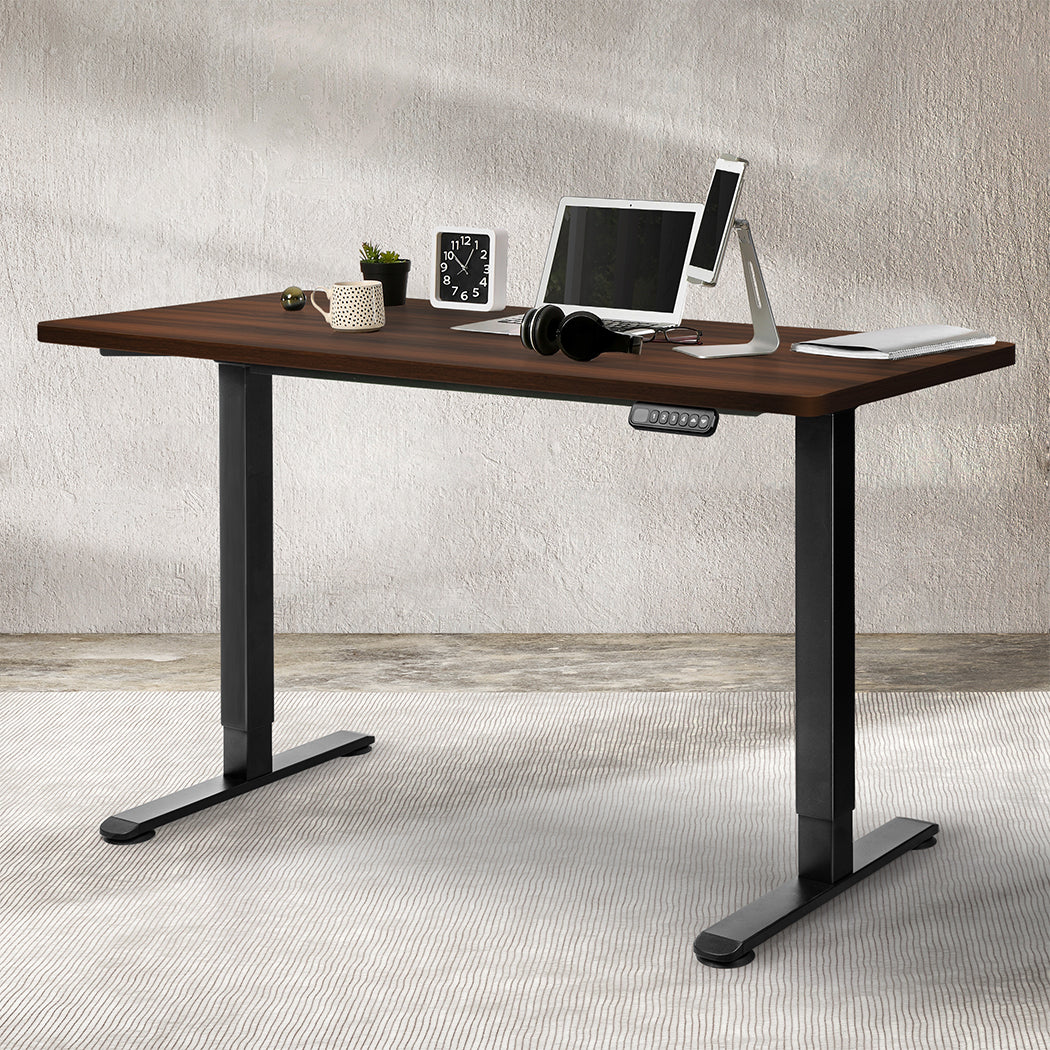 Levede Motorised Standing Desk Adjustable 120cm Walnut 800x 1.5MM