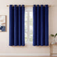 Marlow Thick Thermal Blackout Curtains Velvet 46x54 Inch Eyelet Ring Top Blue