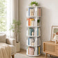 Levede Rotating Bookshelf 5 Tier Book Storage Space Saving Round Tower White