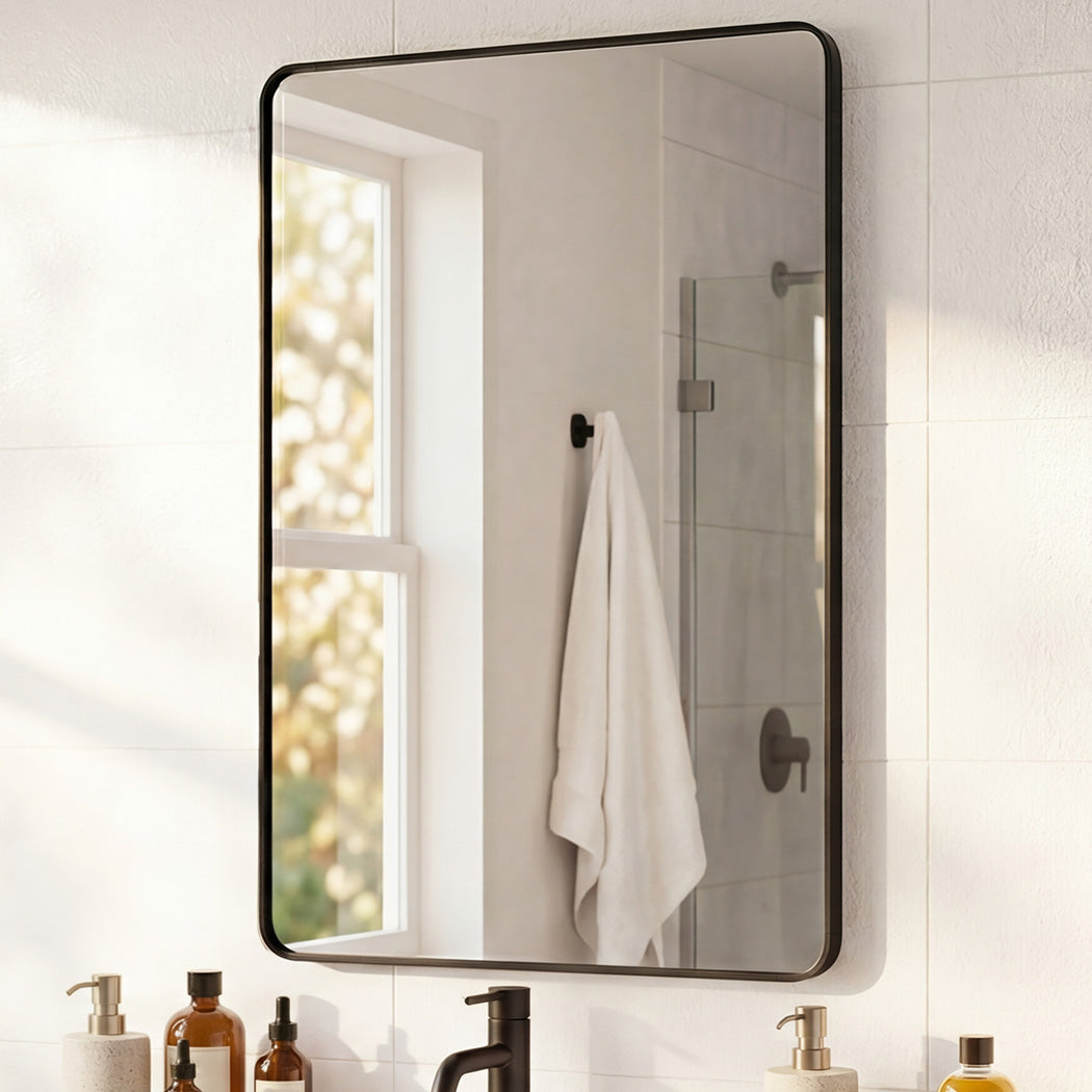Yezi Rectangle Wall Mirror 75x50cm Bathroom Wall Mounted Vanity Mirror Home Decor