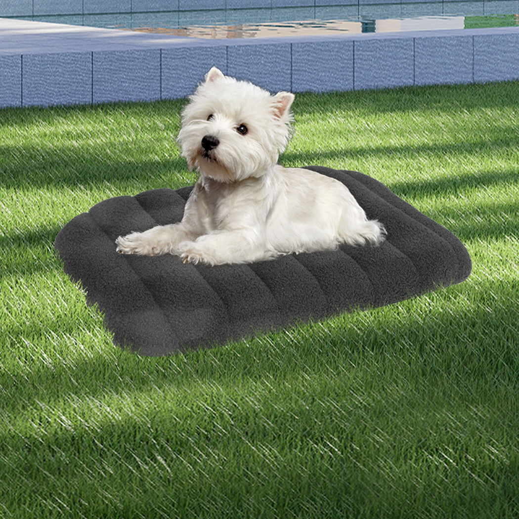 Pawz S Size Orthopedic Dog Bed with Sherpa Plush Removable Cover in Grey