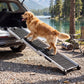 PaWz Dog Ramp Foldable Extendable with Reflective Strips Non Slip for Car Black