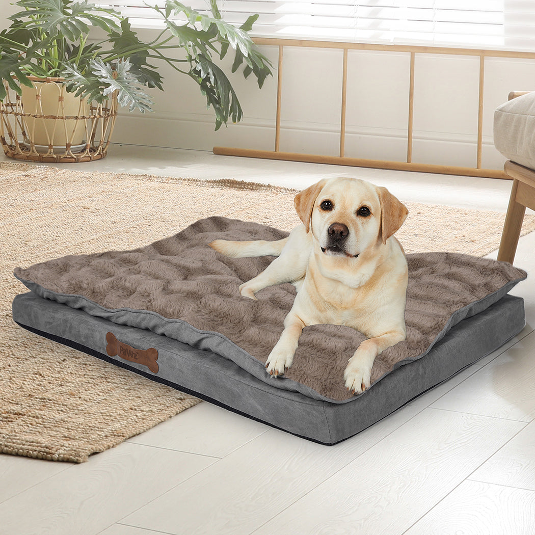 PaWz Dog Calming Bed Pet Cat Removable M Khaki Medium