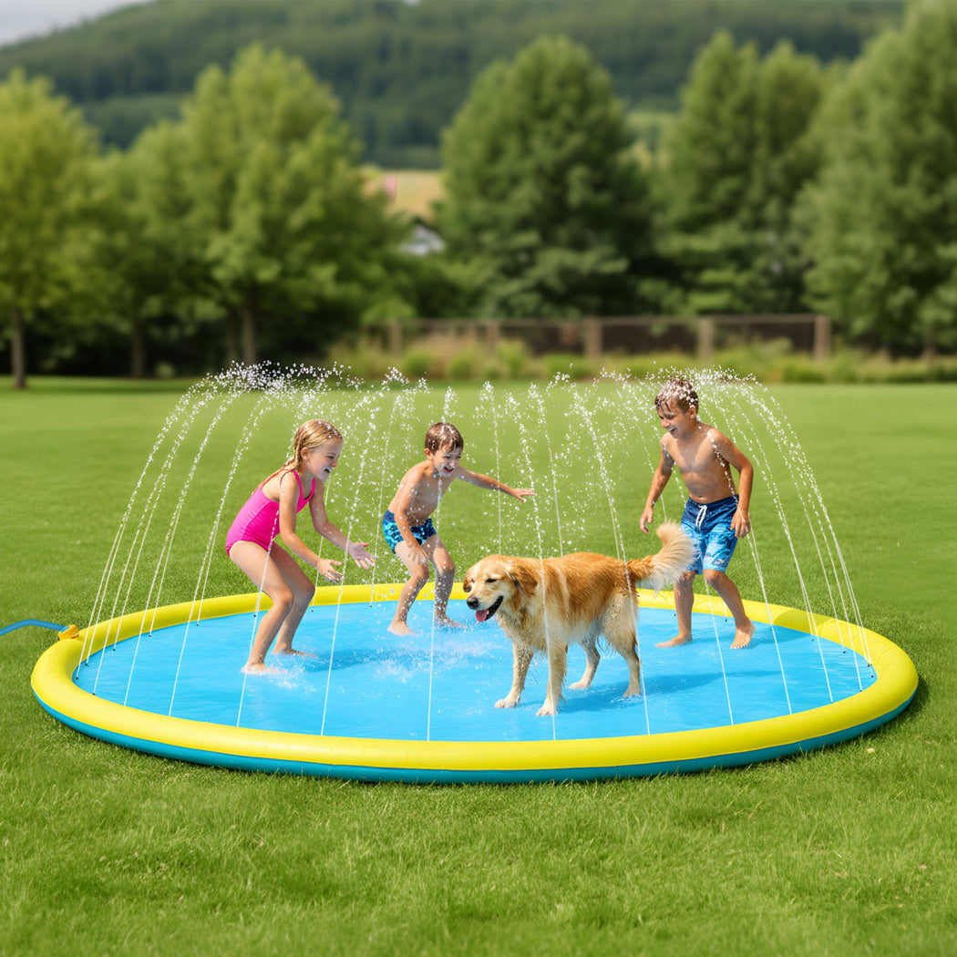 Pawz Splash Pad Kids Pet Sprinkler Water Play Mat 240cm