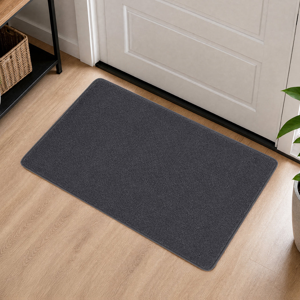 Marlow Door Mat Non Slip Absorbent Washable Pet Friendly for Entrance Grey