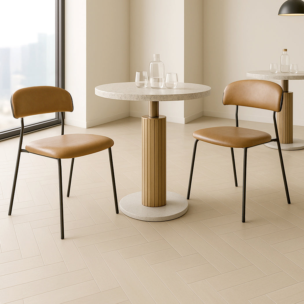 Levede 2x PU Leather Dining Chairs Kitchen Lounge