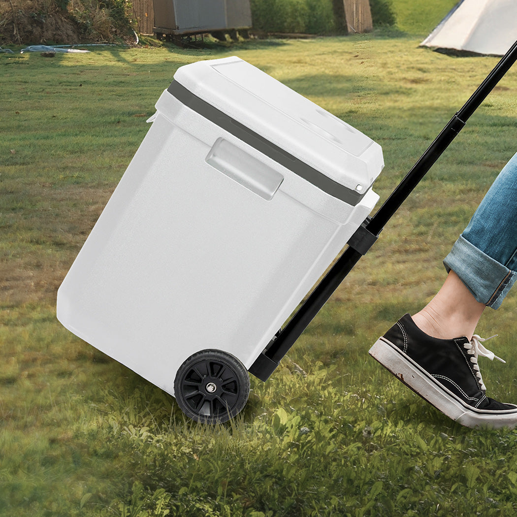 Mountview Cooler Ice Box 27L/43L Portable Chest Trolly For Camping BBQ Picnic