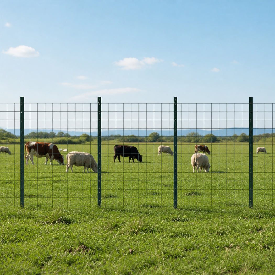 Garden U Fence Posts No Dig Metal Stakes Outdoor Yard Green 3ft 10Pack Green