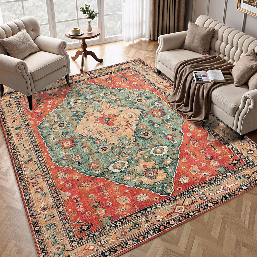 Marlow Floor Rug Vintage Polyester Washable Area Rugs