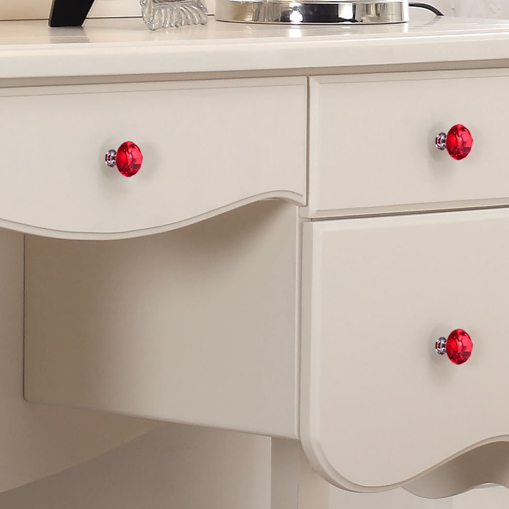 16 Pcs Red Crystal Knobs Diamond 30mm Small Red