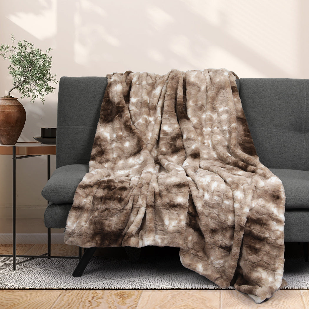 Dreamz Luxury Tie-dyed Blanket Brown 152cm x 203cm