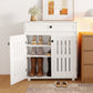 Levede Shoe Cabinet Door Storage Rack Cupboard White