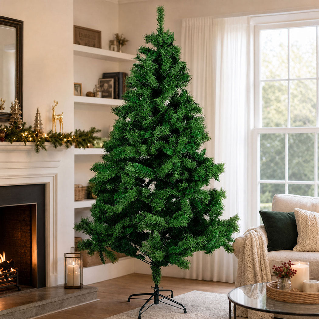 Santaco Christmas Tree 2.1m Slim PVC Xmas Tree with 797 Tips Green