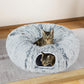 Pawz Cat Tunnel Foldable Fluffy Plush Play Tube Grey