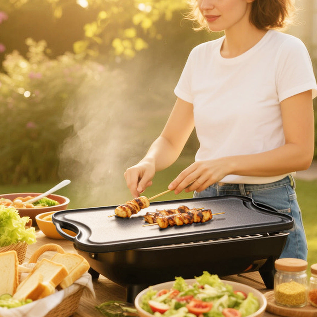 Toque 50.5cm Reversible Cast Iron Griddle Pan Non-Stick