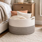Levede Blanket Basket Cotton Rope Foldable Large with Handles Bedroom Brown