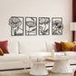 Yezi Metal Wall Art 4Pcs Floral Minimalist Line Decor