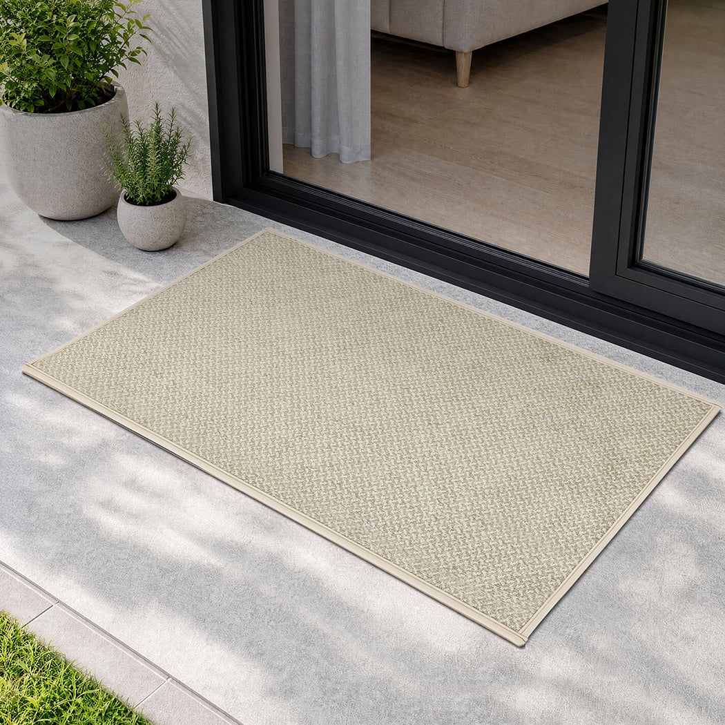 Marlow Front Door Mat 76x43cm Non Slip Dirt Trapping Rug for Entrance Brown