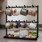 Levede Mug Rack 2 Tier 16 Hook Metal Coffee Cup Holder Stand Organizer Kitchen