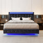 Levede Floating Bed Frame Double with Headboard LED Lights Mattress Base