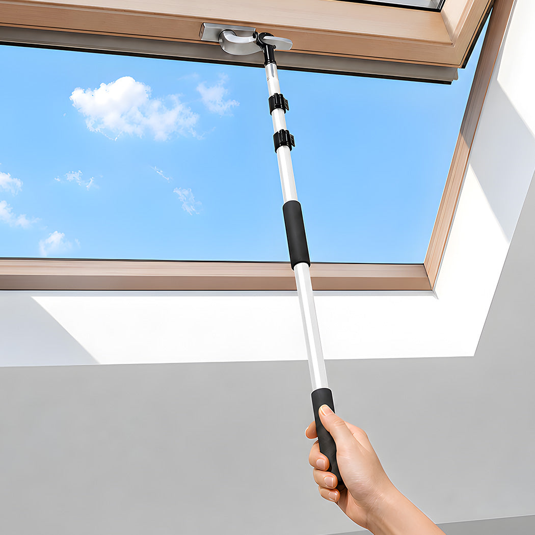 Levede Roof Window Pole 1.1-2m Skylight Rooflight Opener Aluminium Black