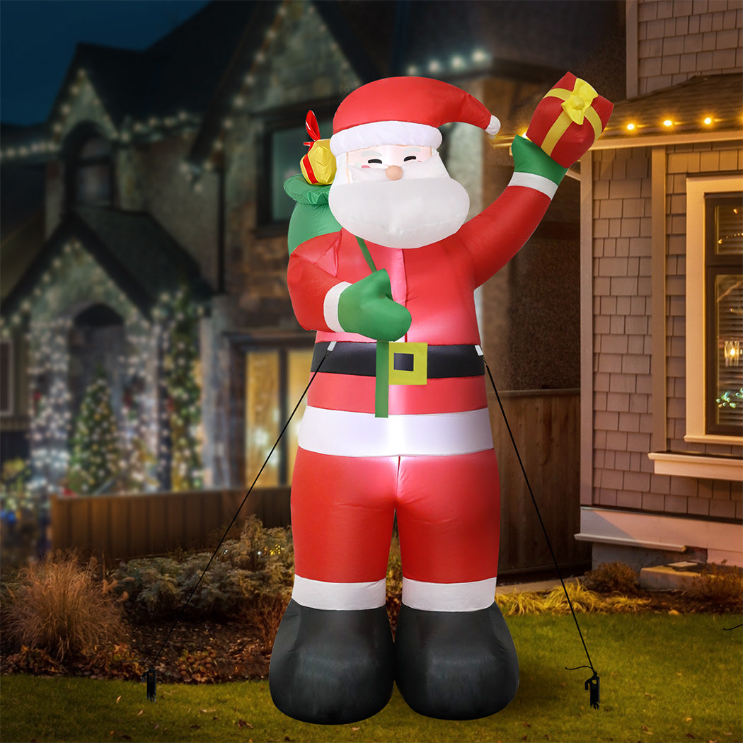 Santaco Inflatable 2.4M Santa Claus LED Christmas Decor