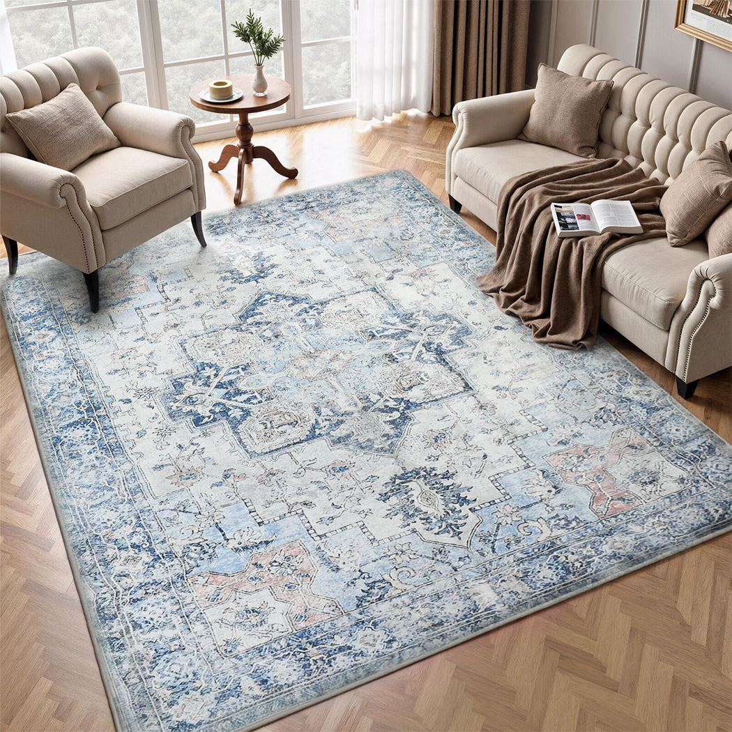 Marlow Floor Rug Vintage Polyester Washable Area Rugs