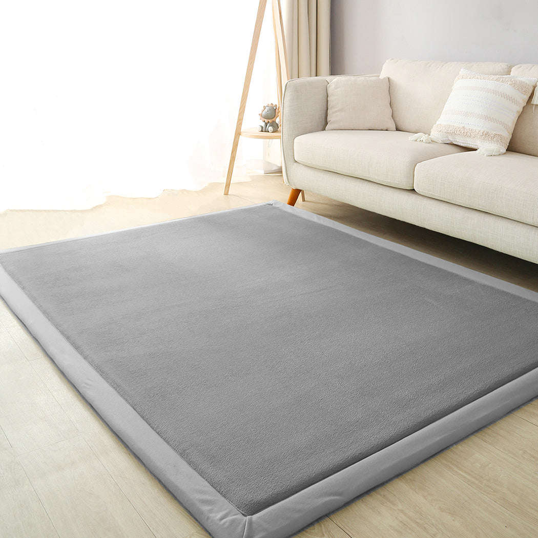 Marlow Coral Velvet Area Rugs Large Mat 150x200cm Grey