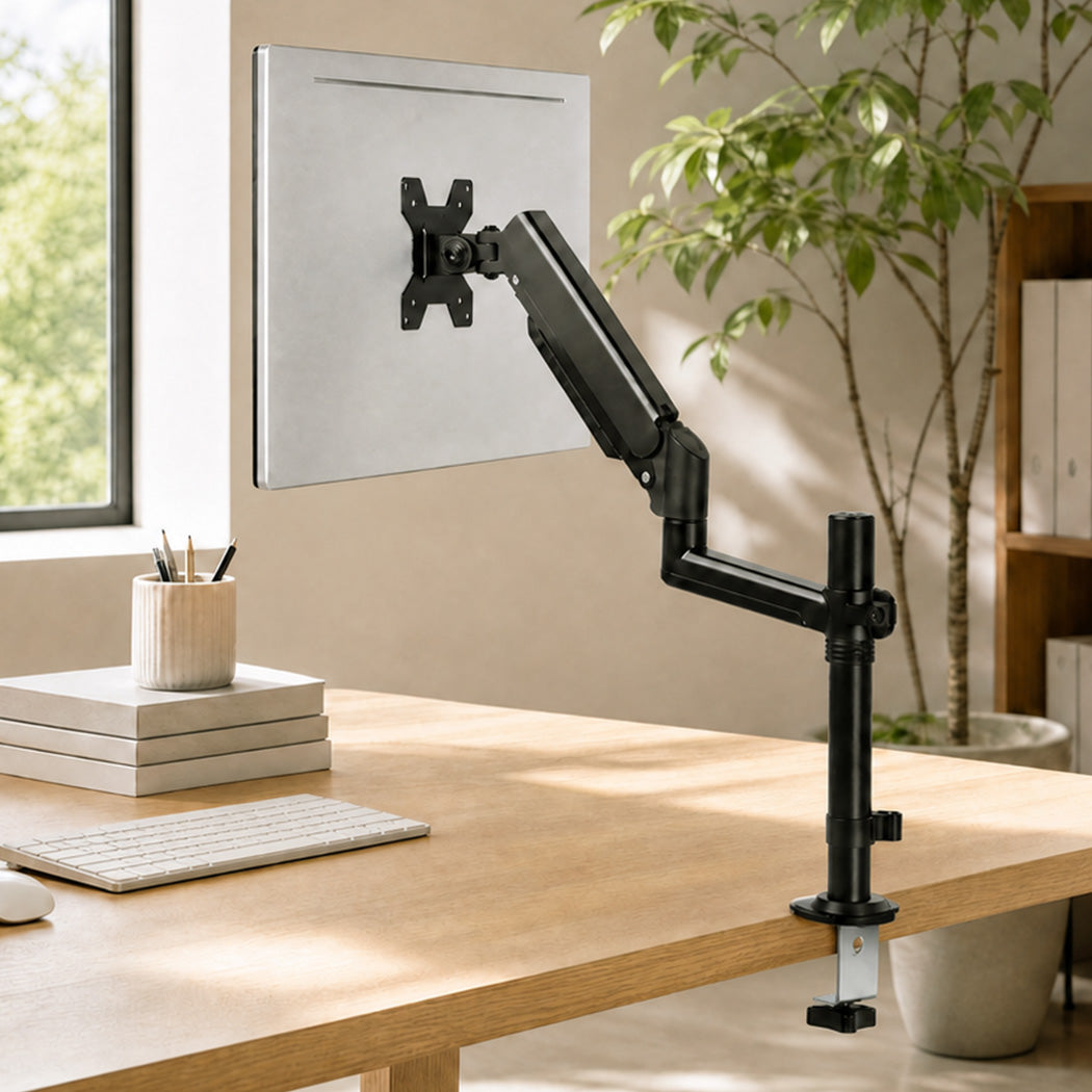 Levede Single Monitor Arm Adjustable 2-Way Desk Mount Rotatable 13-32 inch Black