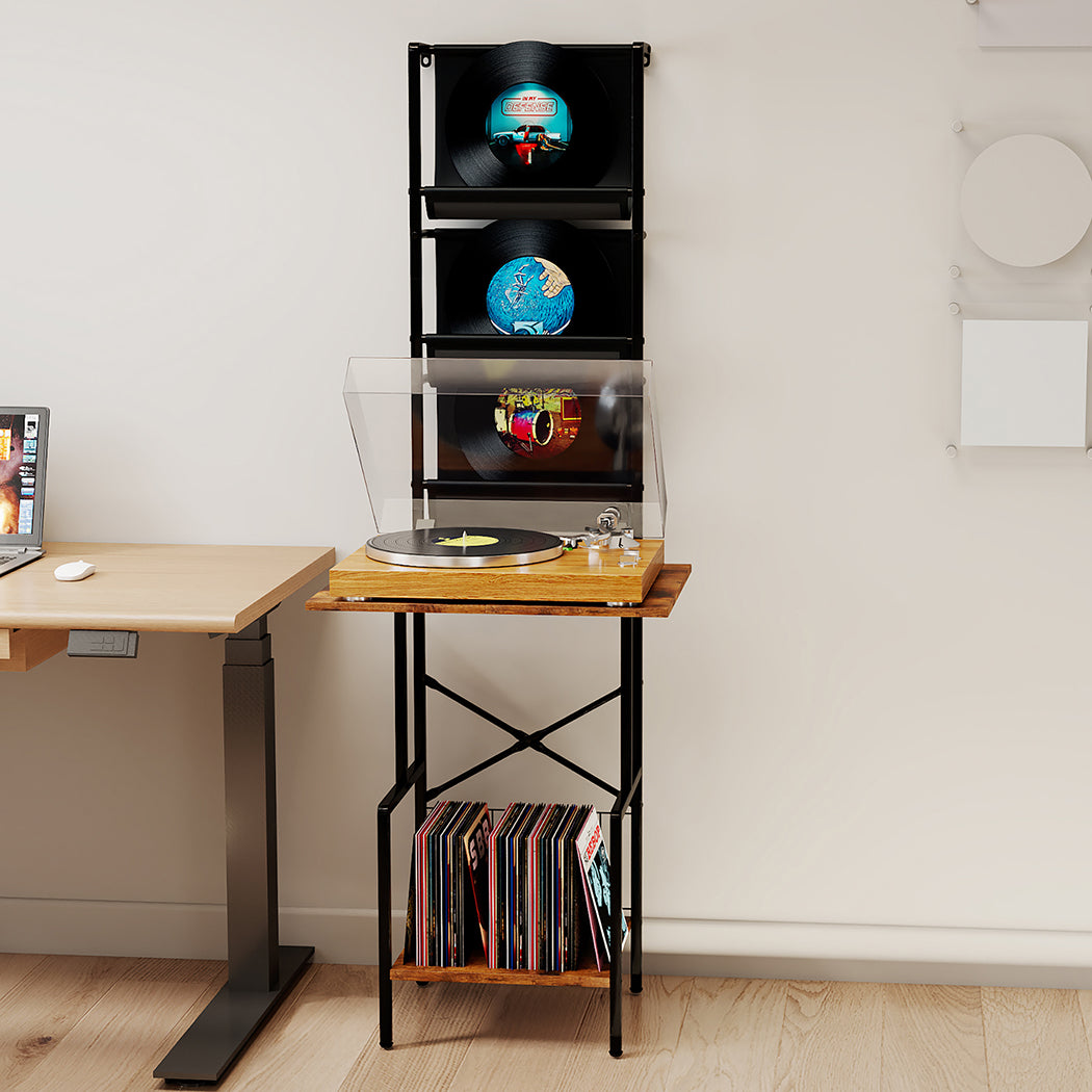 Levede Tall Record Player Stand Vinyl Storage Up to 200 Albums Turntable Rack