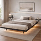 Levede Double Bed Frame Floating Frame with Storage Shelves RGB Lights Black