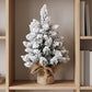 Santaco Christmas Tree 49cm Mini Christmas Tree LED Lights Snow Flocked PVC