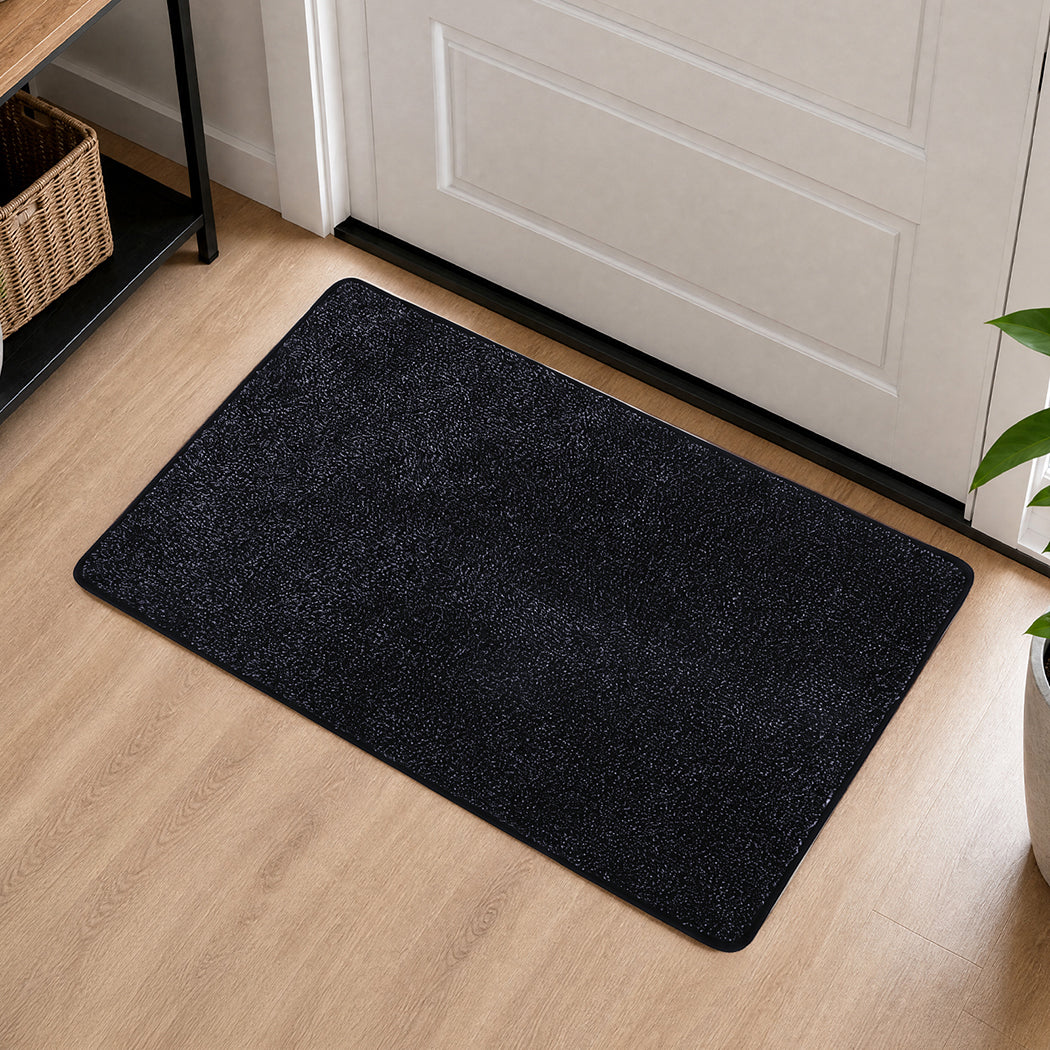 Marlow Door Mat Indoor 80x50cm Non Slip Washable Rug For Front Coal Grey