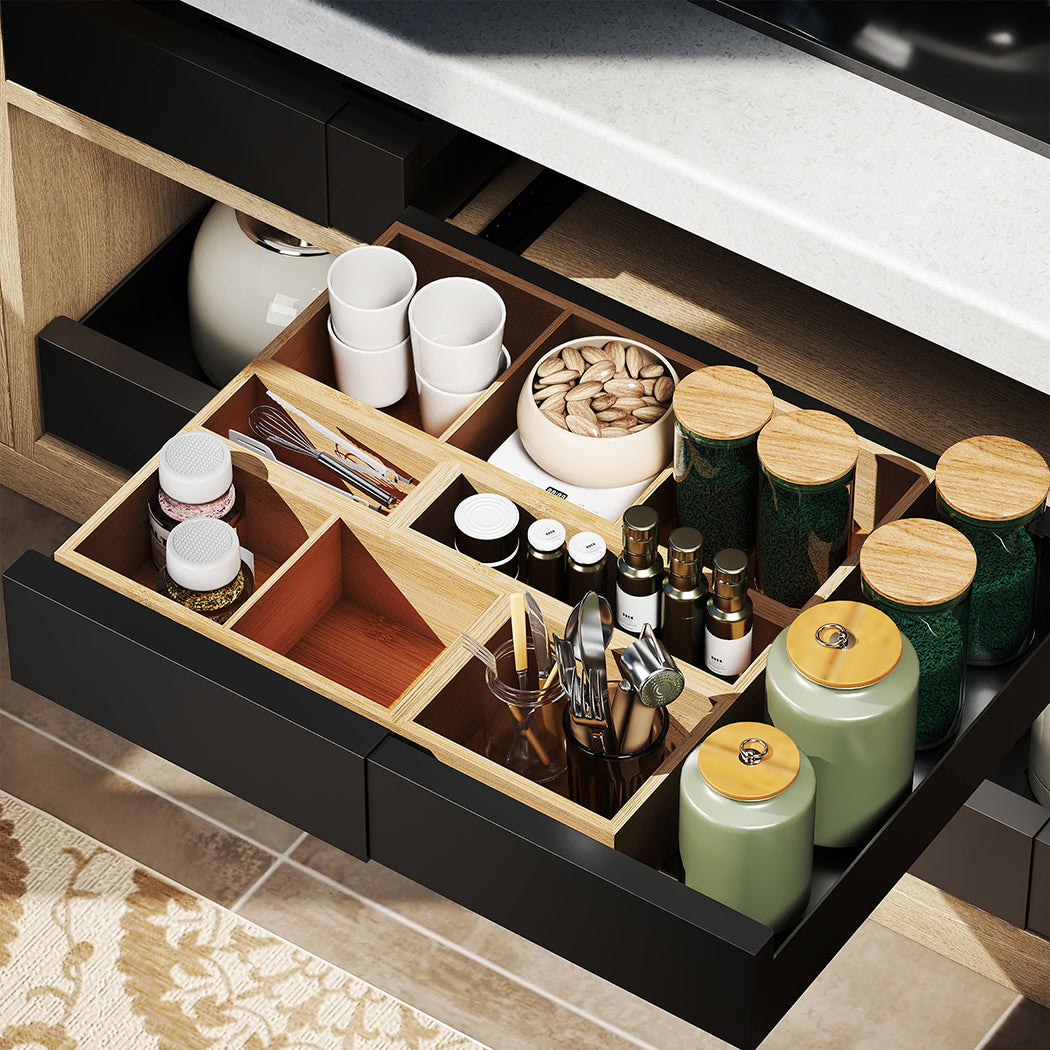 Toque Bamboo Drawer Organizer Multi-Use Storage Box