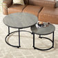 Levede Round Nesting Table Coffee Table Wood Side Table