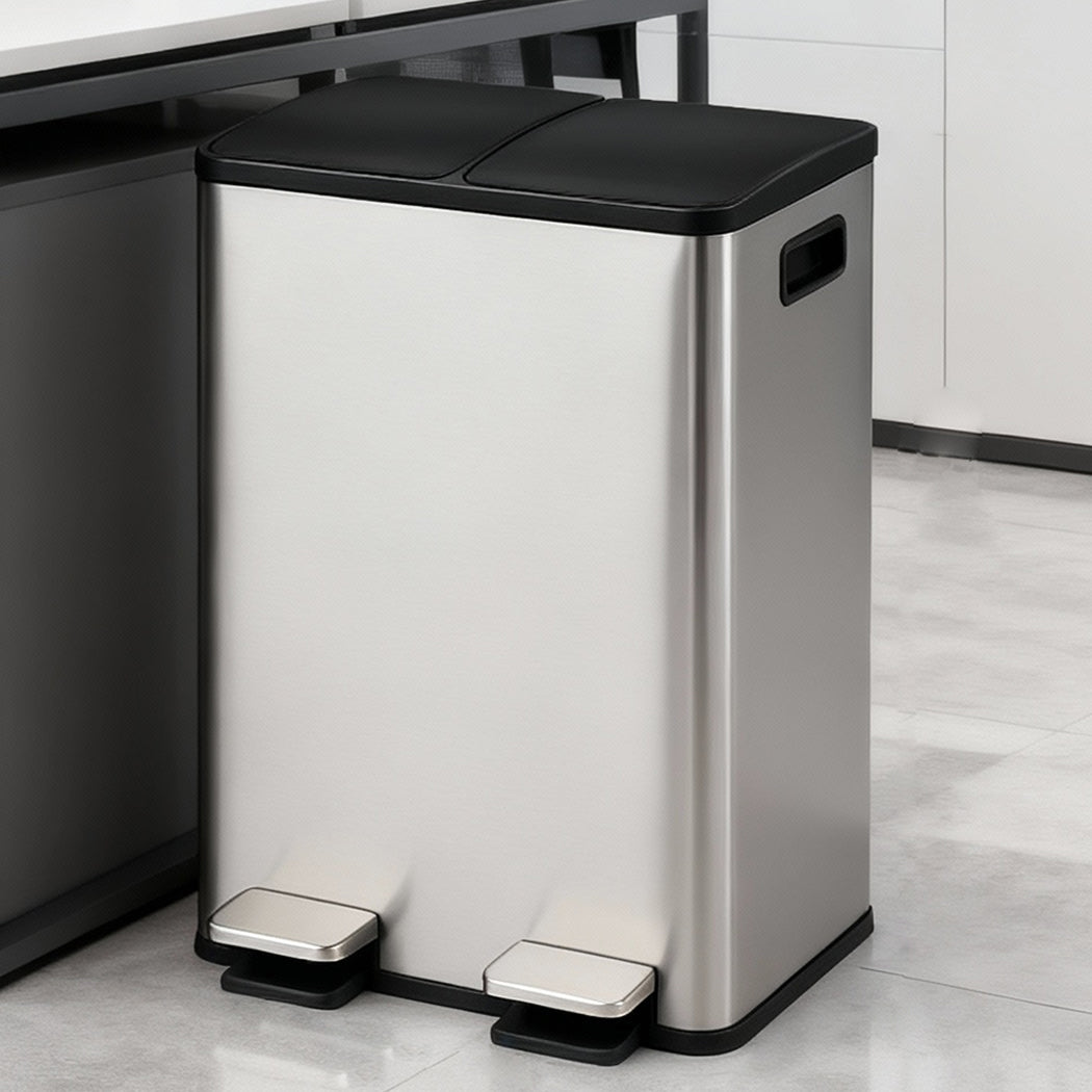 Toque 60L Pedal Bin Kitchen Waste Can Recycling Dustbin