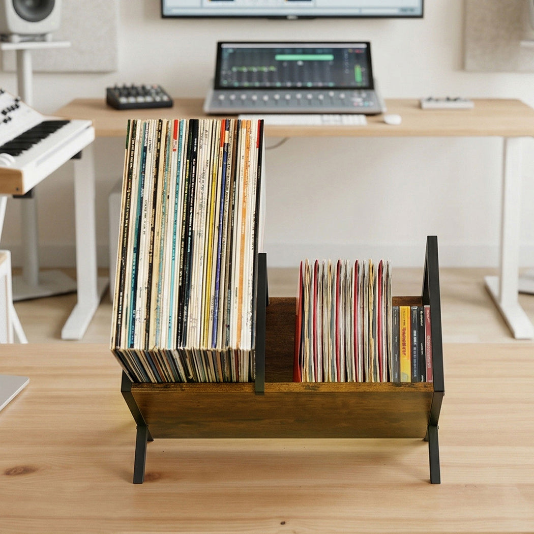 Levede Vinyl Record Storage Rack Display Shelf LP Album Books Holder Adjustable