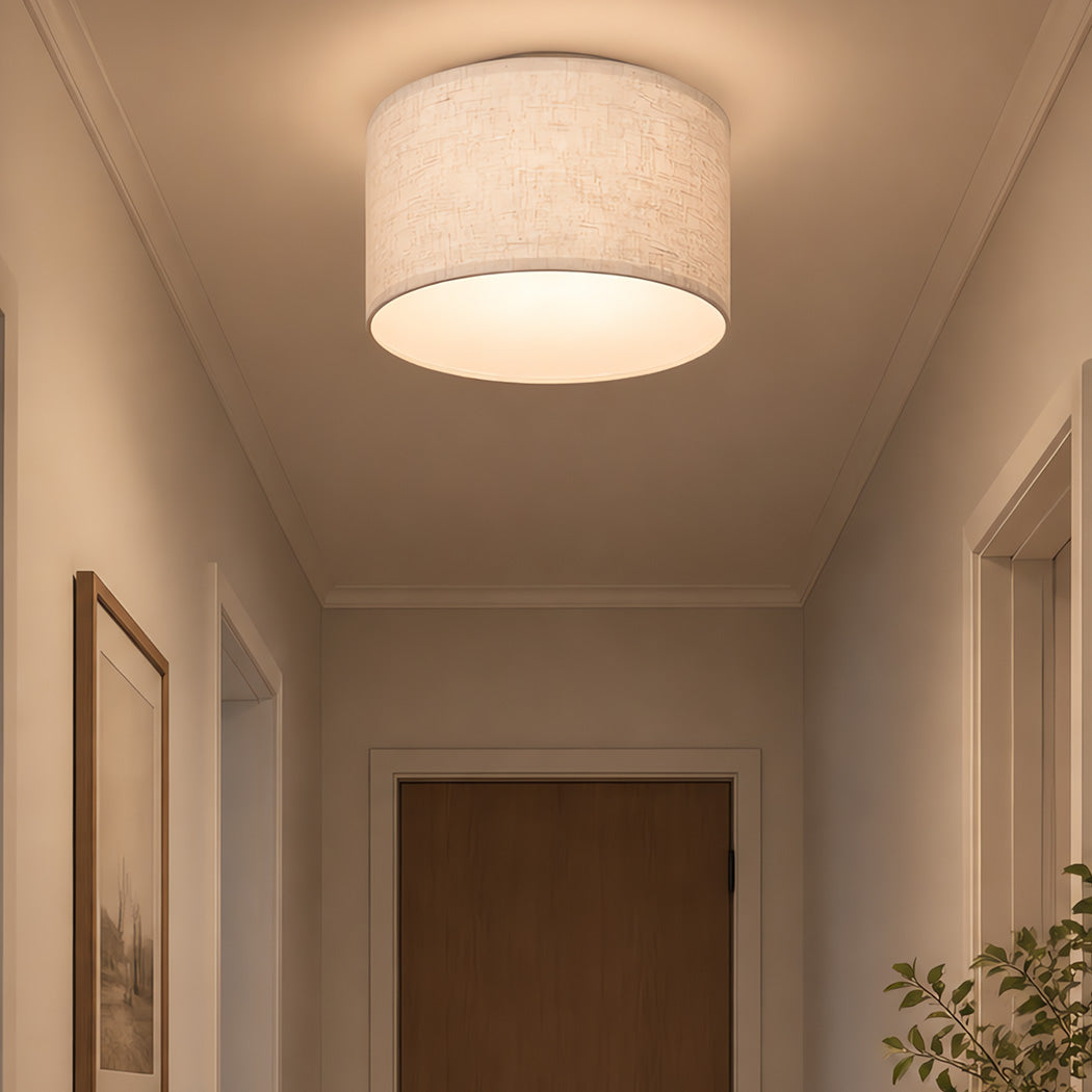 Emitto Lamp Shade 4pc Linen Drum E26 E27 with E14 Ring for Home Decor Beige