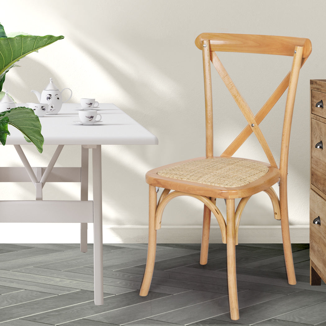 Levede 2X Dining Chairs Cross Back Chair