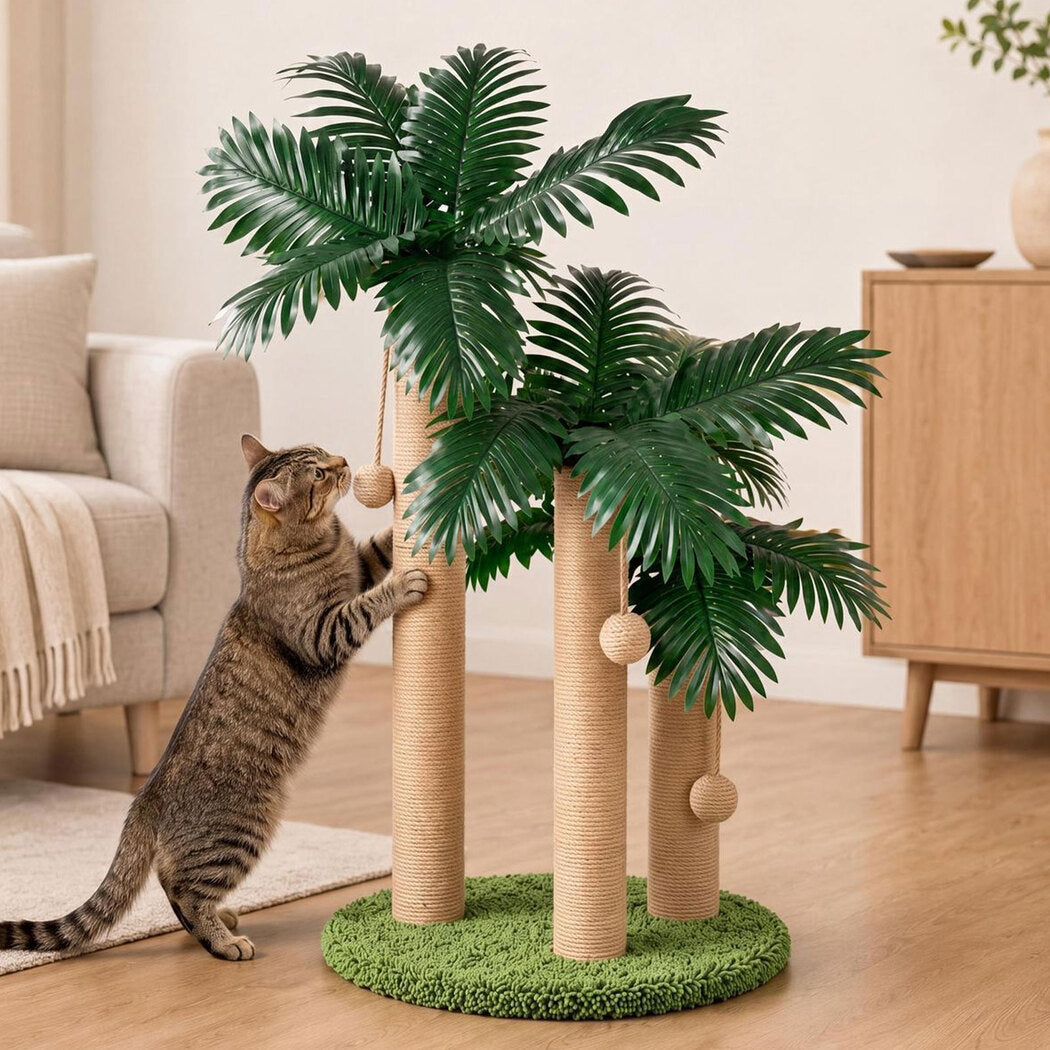 PaWz Cat Scratching Post 3 Heights Sisal Balls for Indoor Kitten Adult Green