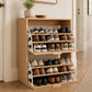 Levede Shoe Cabinet Flip Door Shoe Storage Cabinet Rattan Entryway Organizer Oak
