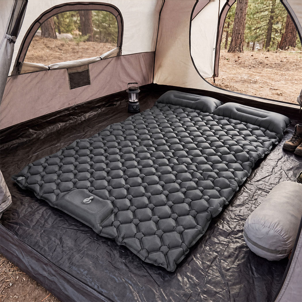 DreamZ Camping Mattress Sleeping Pad Inflation 40D Nylon TPU Camping Grey