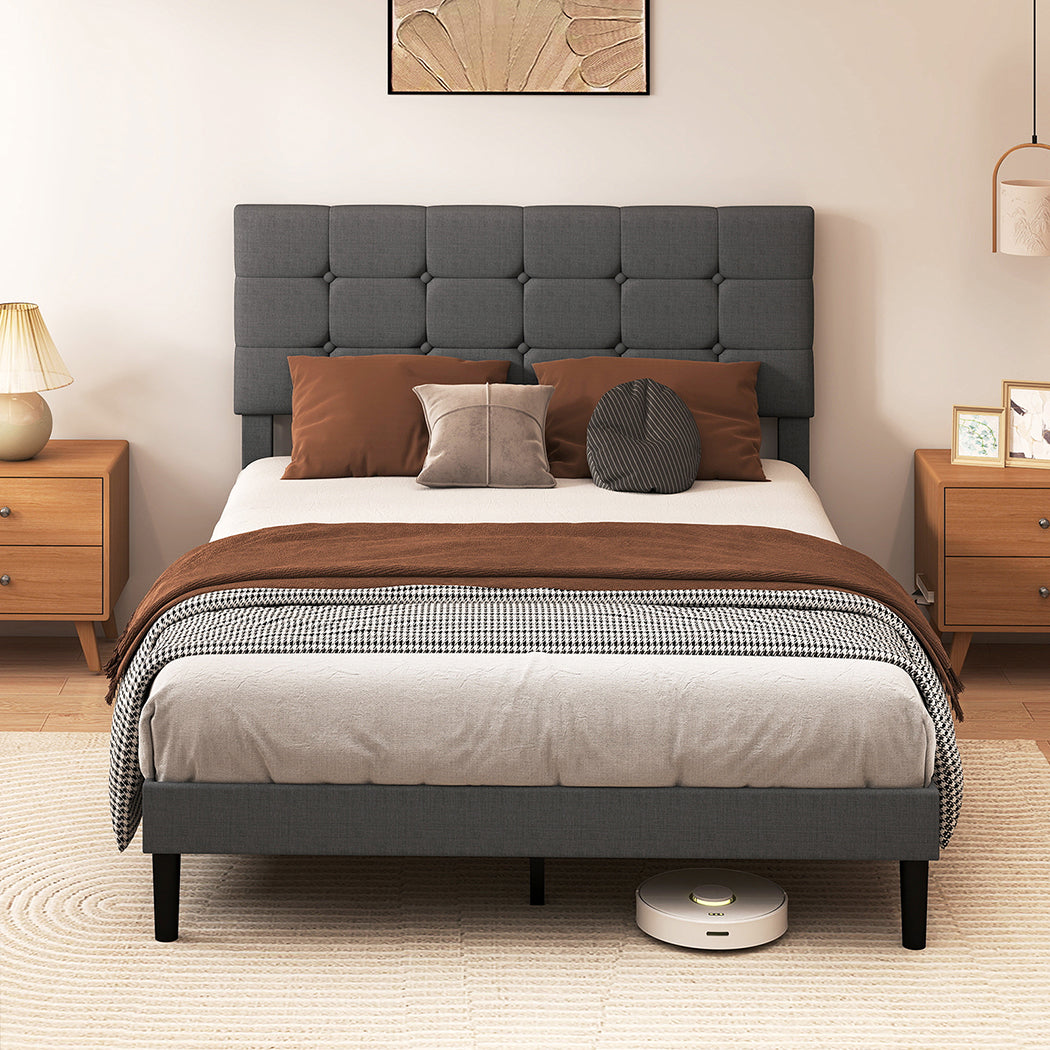 Levede Bed Frame Upholstered Platform Mattress Base Double